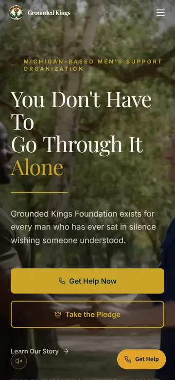 Grounded Kings Foundation website on a phone