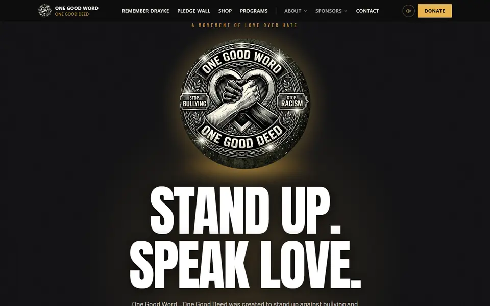 One Good Word One Good Deed (OGWOGD) website on a laptop