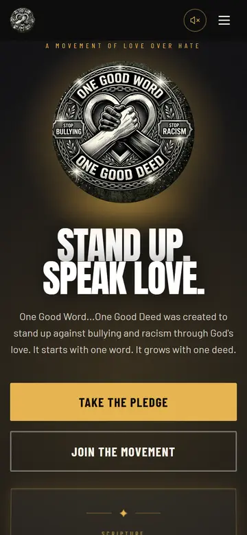 One Good Word One Good Deed (OGWOGD) website on a phone